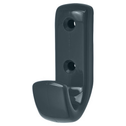 Hoppe AR618 Nylon Single Coat Hook Face Fix - 62 x 20 x 35mm - Anthracite Grey