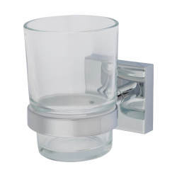 Croydex Chester Tumbler & Holder - 96 x 68 x 106mm - Polished Chrome