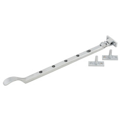 Carlisle Brass Victorian Casement Window Stay - 12"/300mm Length - Satin Chrome