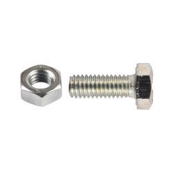 TIMCO Metric HT Set Screws with Hex Nut - M6 x 16mm - Pack of 8