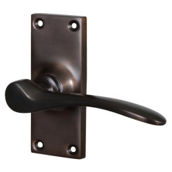 Hampstead Antique Bronze Latch Door - Short Plate - Buckingham Range - 100 x 41mm