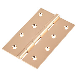 Hampstead Solid Drawn Butt Door Hinge - 100 x 67 x 2mm - Polished Copper - Pair