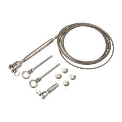 SWR Balustrade 4mm Wire Rope 3m Tension Kit with Timber & Metric Threads - 316 Stainless Steel