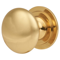 Altro Victorian Turned Round Cabinet Knob - 44mm Diameter - Polished Brass