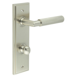Burlington by Frelan Satin Nickel Fire Rated DIN Bathroom Door Handles - Piccadilly - Inner 1 - 200 x 55mm