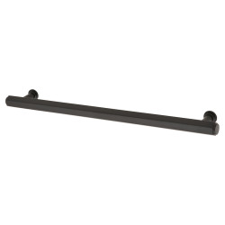 Alexander & Wilks Vesper Hex 14mm T-Bar Cabinet Pull Handle - 224mm Centres - Matt Black