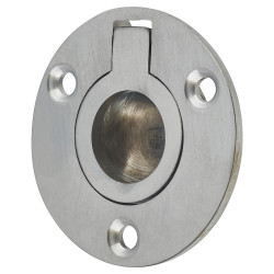 Altro Round Flush Ring Cabinet Pull Handle - 45mm Diameter - Satin Chrome