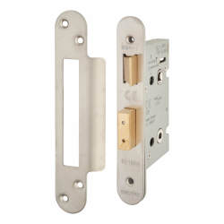 Altro Architectural Bathroom Lock - 65mm Case - 44mm Backset - Radius - Satin Stainless Steel
