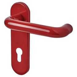 Hoppe AR600/23 Rouge Red Nylon Steel Core Euro Lock Door Handles - 72mm c/c - Paris Range
