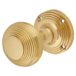 Altro Polished Brass Beehive Mortice Door Knob - 60mm Rose Diameter