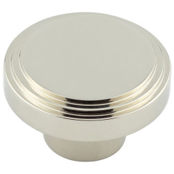Hoxton by Frelan Cropley Stepped Round Cabinet Knob - 40mm Diameter - Polished Nickel