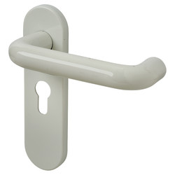 Hoppe AR600/23 Diamond White Nylon Steel Core Euro Lock Door Handles - 47.6mm c/c - Paris Range