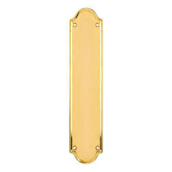 Hampstead Solid Brass Traditional Plain Entrance Finger Plate - 305 x 63mm - Polished