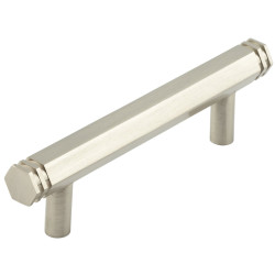 Hoxton by Frelan Nile 15mm Hex T-Bar Cabinet Pull Handle - 96mm c/c - Satin Nickel