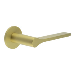 CRES by Frelan Satin Brass Unsprung Fire Rated Door Handles on Round rose - CR-105 Range