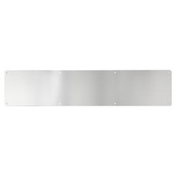 Touchpoint Aluminium Kick Plate - 700 x 150 x 1mm - 8 Screw Holes - Radius - Satin Anodised