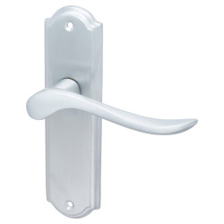 Hampstead Satin Chrome Scroll Latch Door Handles - Turin Range - 170 x 46mm