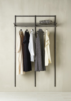 elfa Wardrobe & Storage Kit - 2 x Bay & 1 x Ventilated Shelf - Graphite