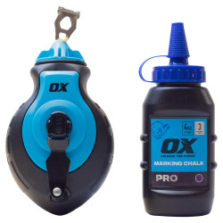 OX Pro Kevlar Chalk Line Reel & Refill - 30m x 113g - Blue