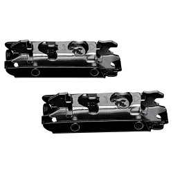 Blum CLIP Straight Cabinet Mounting Plate - Screw On - 0mm Spacing - Steel - Black Onyx - Pair