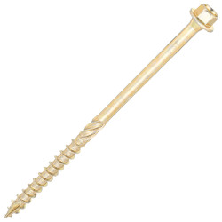 SiDAX Timber Frame Screws Hex Head - 6.7 x 125mm - Yellow Zinc - Pack of 50