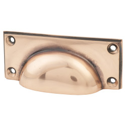 From The Anvil Art Deco Cabinet Cup Handle - 84mm Centres - Polished Bronze