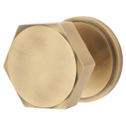 Hampstead Hexagonal Centre Door Knob - 80mm Rose Diameter - Antique Brass