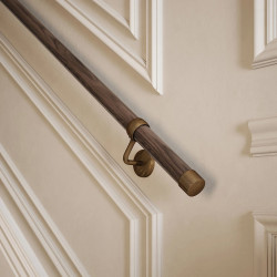 Rothley 40mm Wooden Handrail Banister Staircase Rail Support Kit - 3600mm Length - Ebony Wood