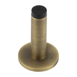 Burlington by Frelan Plain Projection Door Stop on Plain Rose - 76mm Projection - Antique Brass