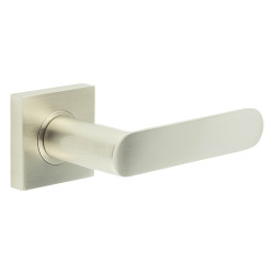 Burlington by Frelan Satin Nickel Fire Rated Door Handles on Square Rose - Kensington Range