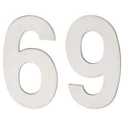 Hampstead 100mm Concealed Screw Fix Door Numeral - 6 / 9 - Polished Stainless Steel