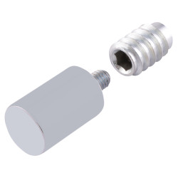 Bramah Rola Removable Egress Sash Window Stop - Satin Chrome - 2 Body + 4 Inserts