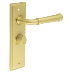Burlington by Frelan Satin Brass Fire Rated Bathroom Door Handles - Highgate - Inner 2 - 200 x 55mm