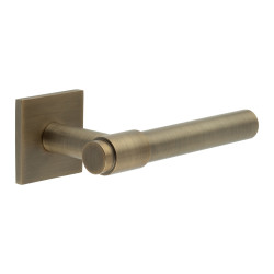 CRES by Frelan Antique Brass Sprung Fire Rated Door Handles on Square Rose - CR-103 Range
