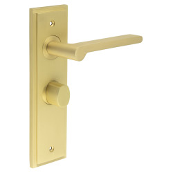 Burlington by Frelan Satin Brass Fire Rated Bathroom Door Handles - Fitzrovia - Inner 2 - 200 x 55mm