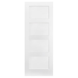 LPD Shaker 4 Panel Primed Solid Internal FD30 Fire Door - 2040 x 826 x 44mm - White