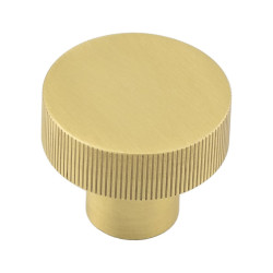 Hoxton by Frelan Thaxted Lines Round Cabinet Knob - 30mm Diameter - Satin Brass