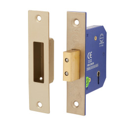 5 Lever Deadlock - 65mm Case - 44mm Backset - Satin Nickel