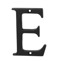 76mm Screw Fix Door Letter - E - Black