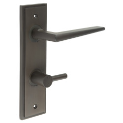 Burlington by Frelan Dark Bronze Fire Rated DIN Bathroom Door Handles - Mayfair - Inner 3 - 200 x 55mm