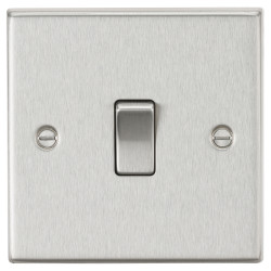 Knightsbridge 10AX 1 Gang Square Edge Intermediate Light Switch - Brushed Chrome
