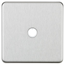 Knightsbridge 20A Screwless Flat Plate Flex Outlet Plate - Brushed Chrome