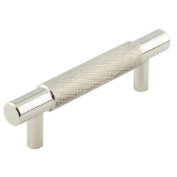 Hoxton by Frelan Taplow 18mm Knurled T-Bar Cabinet Pull Handle - 96mm c/c - Polished Nickel
