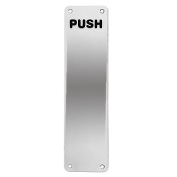 Altro Stainless Steel Finger Plate - Push - 350 x 75 x 1.5mm - Polished