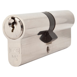 Touchpoint 5 Pin 85mm Euro Double Cylinder - 40 + 45mm - Polished Nickel - Keyed to Differ