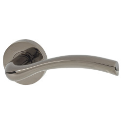 Jigtech Black Nickel Door Handles on Round Rose - Solar Range