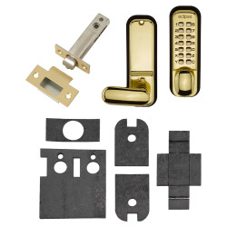 Eclipse ED20 Easy Code Push Button Digital Code Lock with Intumescent - Holdback Option - Pol Brass