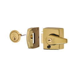 ERA Double Locking Nightlatch - 40mm Backset - Polished Brass Case/Cylinder
