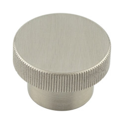 Hoxton by Frelan Thaxted Lines Round Cabinet Knob - 40mm Diameter - Satin Nickel