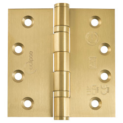 Eclipse Ball Bearing Grade 13 Butt Fire Door Hinge - 102 x 102 x 3mm - Satin Brass - Pair